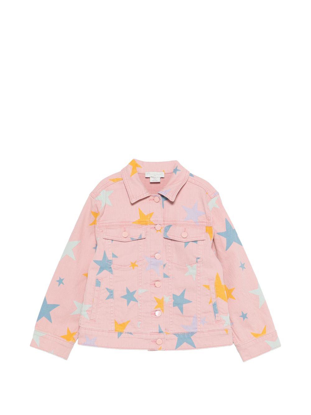 Giacca per bambina Stella McCartney Kids rosa con stampa stelle TY2A37 Z2572 507MC STELLA McCARTNEY KIDS 