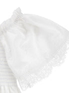 Abito midi per bambina Ermanno Scervino Junior bianco con design a balze Z1G905 7942 0099 ERMANNO SCERVINO JUNIOR 