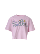 T-shirt per bambina Stella McCartney Kids rosa con logo Stella sul davanti TY8A31 Z0434 51R STELLA McCARTNEY KIDS 