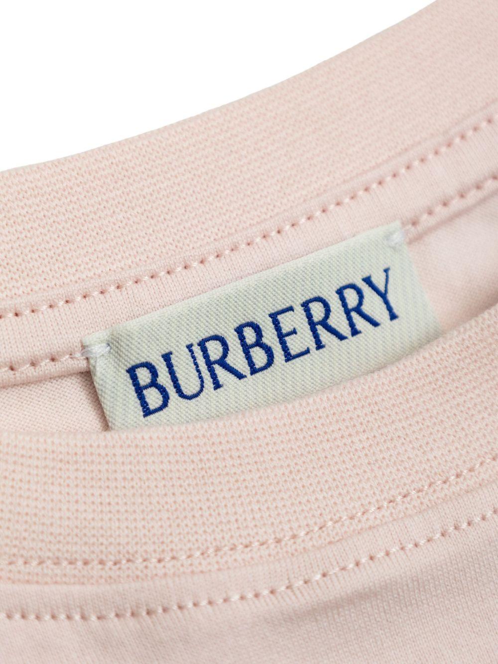 T-shirt per bambina Burberry Kids rosa con stampa orsetto sul davanti 8117421 A1439 BURBERRY KIDS 