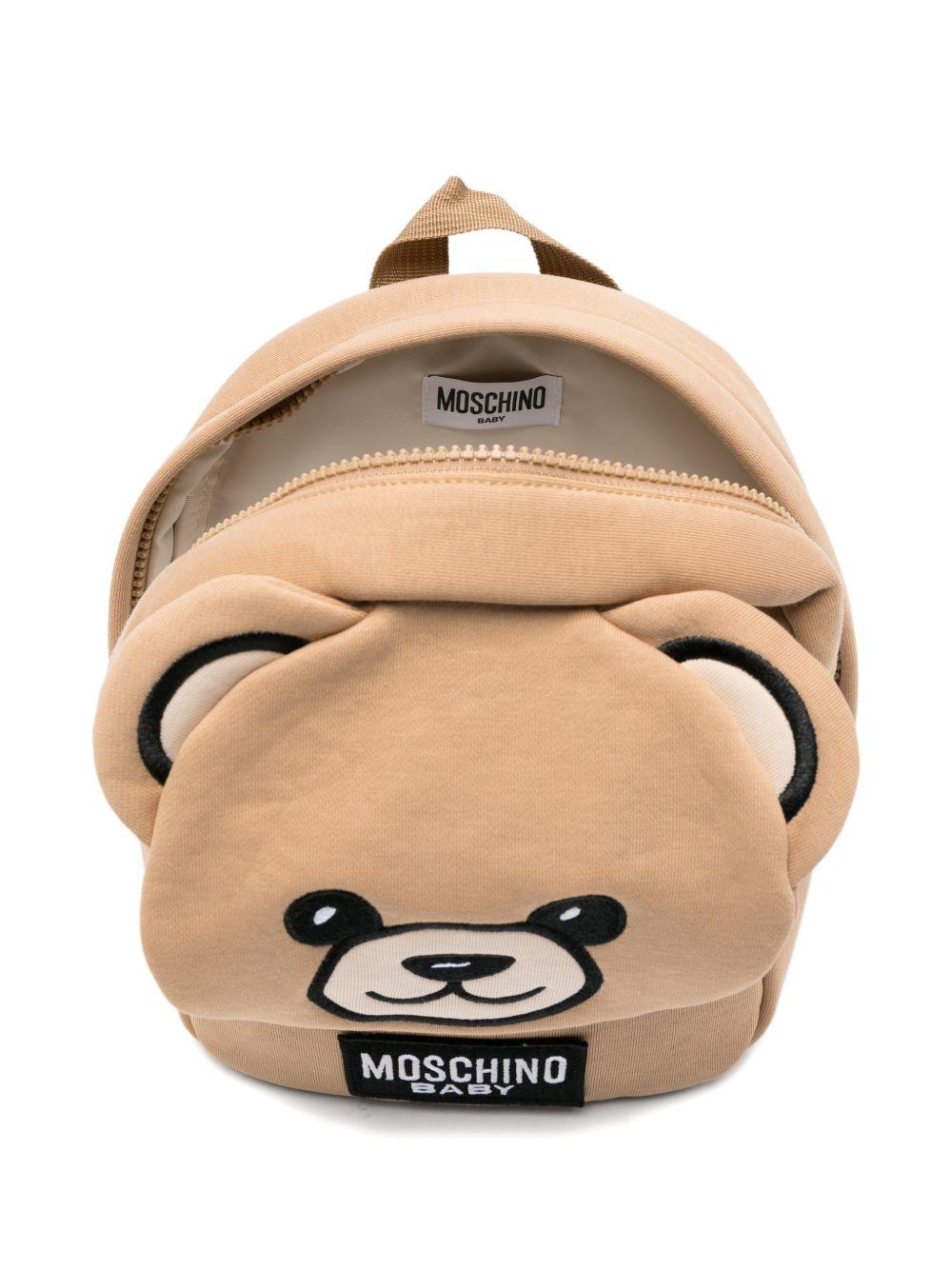 Zaino per bambini Moschino Kids marrone chiaro con applicazione orsetto MUX05QLCA26 20351 MOSCHINO KIDS 