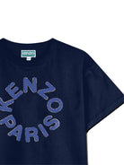 T-shirt per bambino Kenzo Kids blu con stampa logo K61699 84N KENZO KIDS 