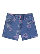 Shorts per bambina Billieblush blu con stampa a cuore all-over U22163 Z10 BILLIEBLUSH 