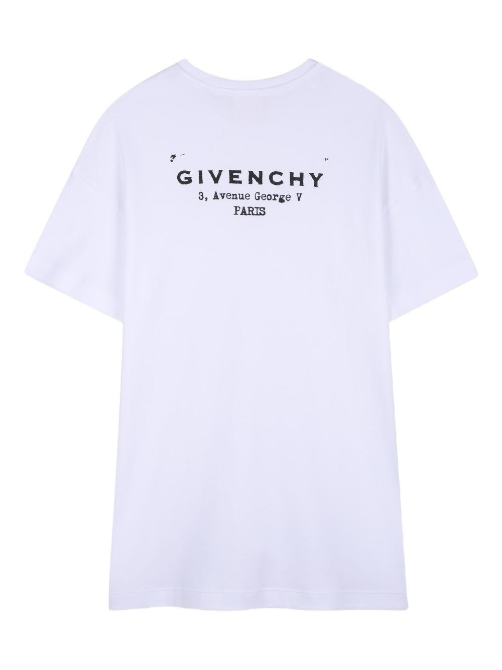 Abito per bambina Givenchy Kids  bianco con stampa logo sul davanti H31225 10P GIVENCHY KIDS 