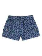 Set t-shirt e shorts per neonata Michael Kors Kids bianco e blu con stampa a fantasia R30614 Z10 MICHAEL KORS KIDS 