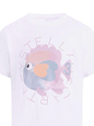 T-shirt per bambina Stella McCartney Kids bianca constampa grafica sul davanti TY8A61 Z0434 100 STELLA McCARTNEY KIDS 