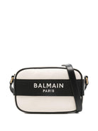 Borsa fasciatoio per neonati Balmain Kids bianca e nera con logo sul davanti BY0B68 Z0042 101NE BALMAIN KIDS 