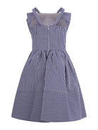 Abito per bambina Monnalisa blu a righe 11G914 7315 9956 MONNALISA 