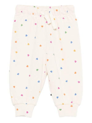 Selena Pants for Baby Girls Molo Pink with Heart Print
