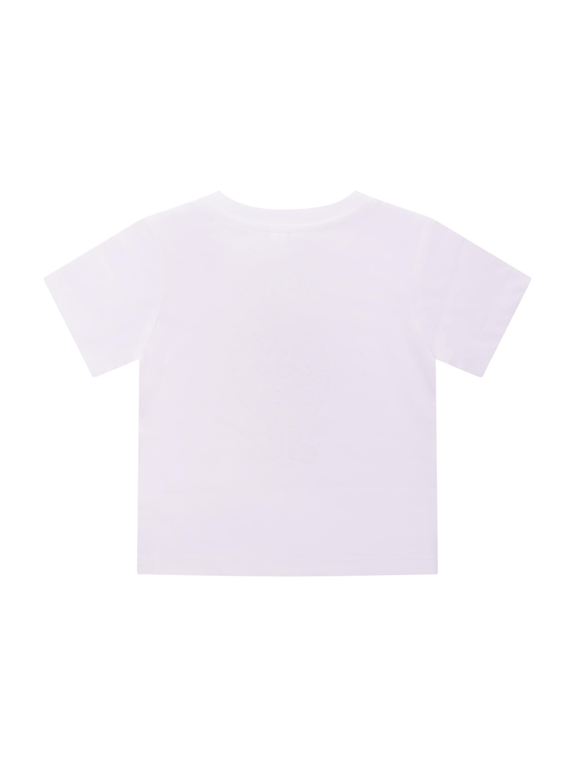T-shirt per neonato Stella McCartney Kids bianca con stampa palla da basket sul davanti TY8630 Z0434 100 STELLA McCARTNEY KIDS 