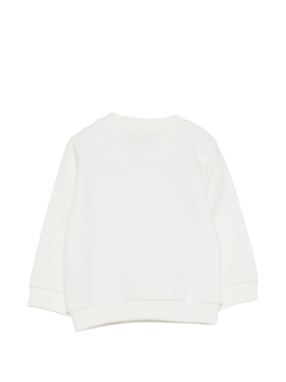 Felpa per neonati Moschino Kids bianca con stampa orsetto sul davanti MWF060LCA90 10063 MOSCHINO KIDS 