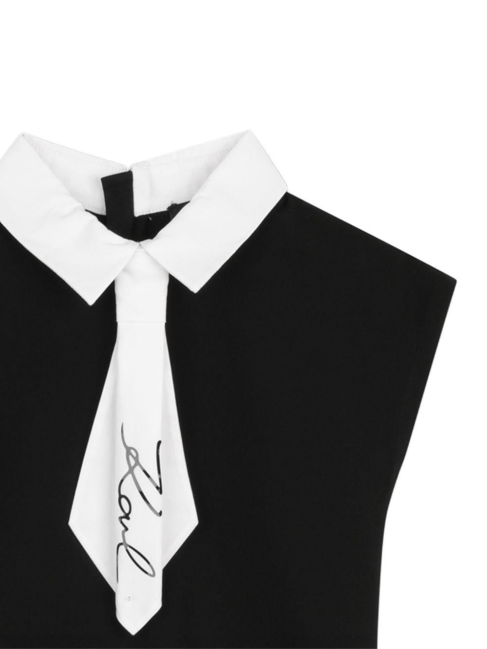 Abito per bambina Karl Lagerfeld Kids nero con gonna plissettata Z31151 M41 KARL LAGERFELD KIDS 