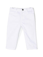 Pantaloni per neonato Emporio Armani Kids bianchi con logo ricamato sul retro 8NHJ02 4N7LZ 0100 EMPORIO ARMANI KIDS 