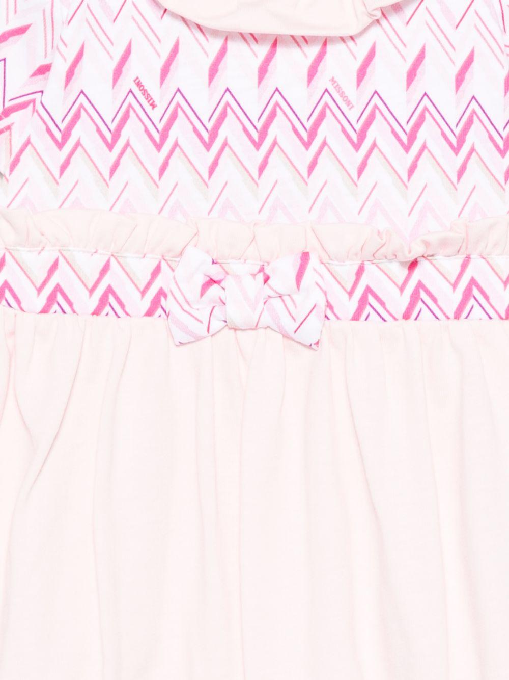 Tutina per neonata Missoni Kids rosa chiaro con motivo a zig zag MYA001 Z3672 52AMC MISSONI KIDS 