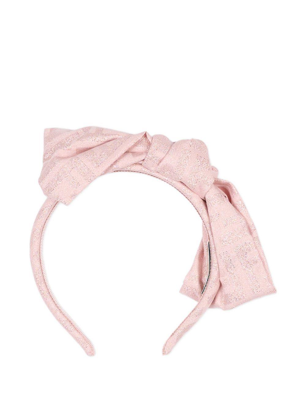 Cerchietto per capelli per bambina Fendi Kids rosa con fiocco JFP206 AWF9 F0QD1 FENDI KIDS 