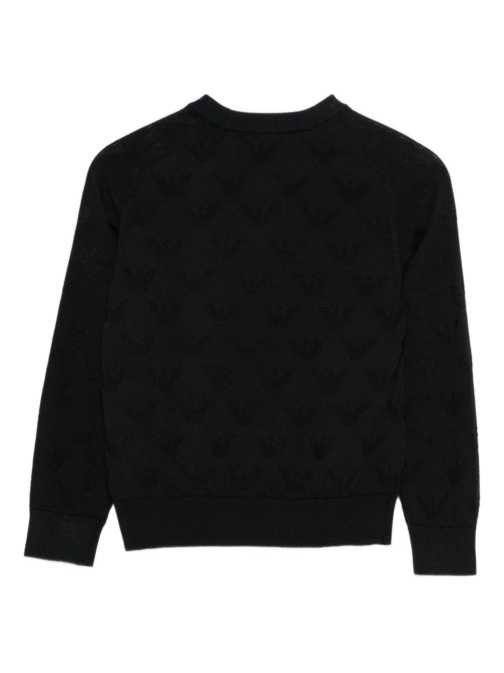 Maglione per neonato Emporio Armani Kids blu con scollo rotondo EB001229 AF23415 UB118 EMPORIO ARMANI KIDS 