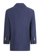 Blazer doppiopetto per bambino Balmain Kids blu con revers classici BY2P74 P0588 625 BALMAIN KIDS 
