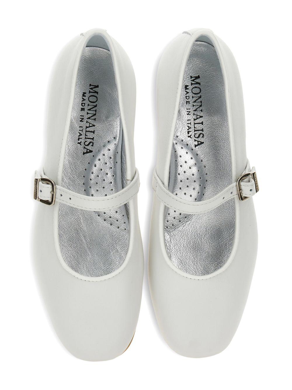 Ballerine per bambina Monnalisa bianche in pelle scamosciata con fibbia 87G007 7707 0001 MONNALISA 