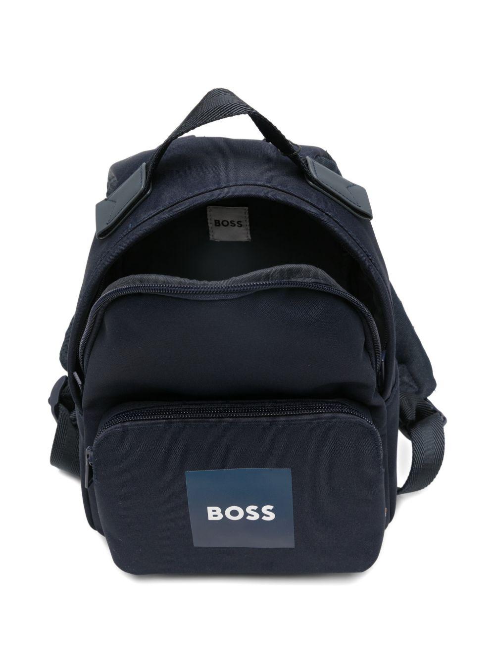 Zaino per bambino BOSS Kids blu con tasca con zip sul davanti J53139 849 BOSS KIDS 