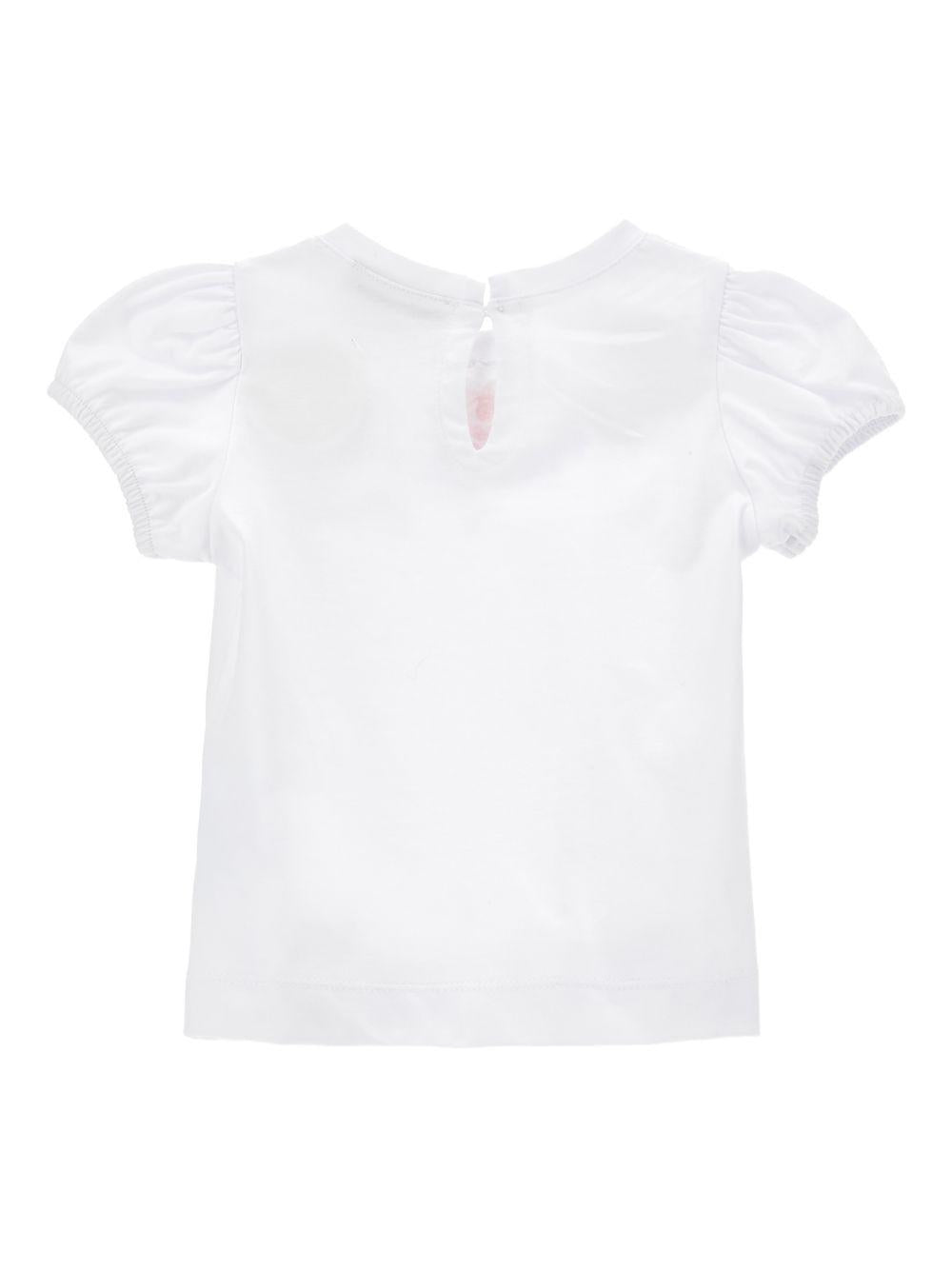 T-shirt per neonata Monnalisa bianca con maniche a palloncino 31G600 7206 0099 MONNALISA 