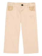 Pantaloni per neonato Fendi Kids beige con tasche con logo FF BMF264 AS5Y F1P2N FENDI KIDS 