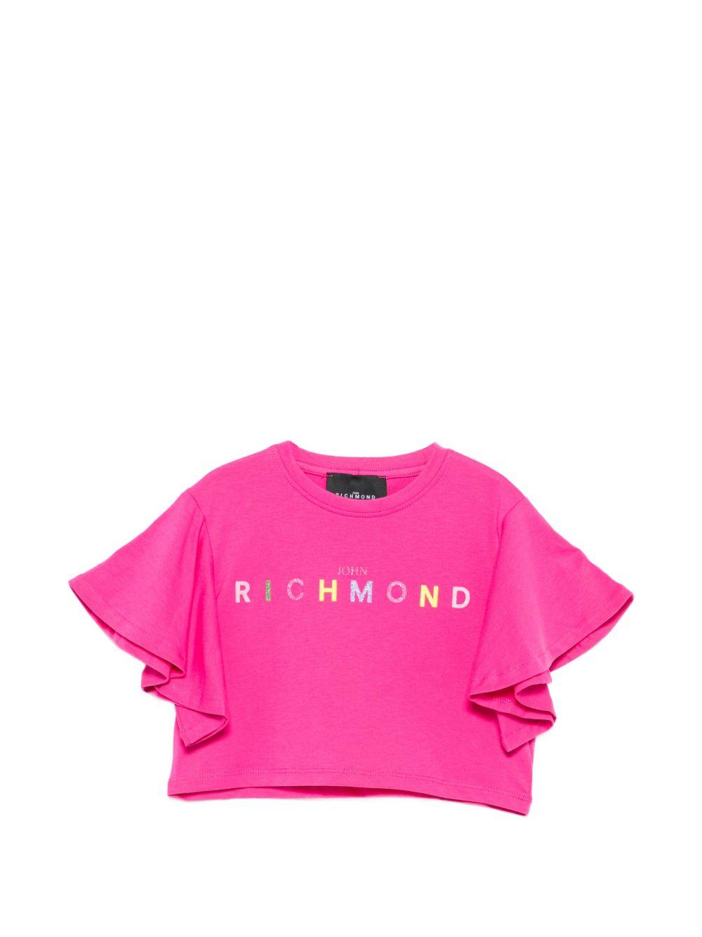 T-shirt per bambina John Richmond Junior fucsia con ruches RGP26008TO FUCHSIA PURPLE JOHN RICHMOND JUNIOR 