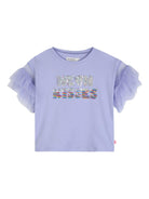 T-shirt per bambina Billieblush viola con ruches U21929 81S BILLIEBLUSH 