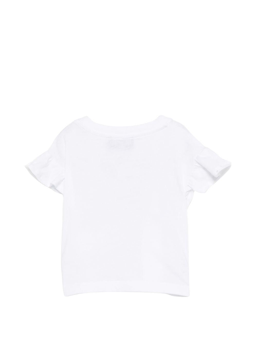 T-shirt per neonata Moschino Kids bianca con stampa orsetti MDM03QLAA17 10101 MOSCHINO KIDS 