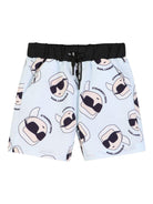 Set due pezzi per neonato Karl Lagerfiel Kids bianco con stampa logo sul davanti Z31067 10P KARL LAGERFELD KIDS 