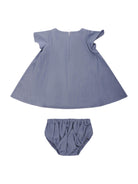 Abito per neonata Balmain Kids denim con bottoni dorati sul davanti BY1171 P0588 653 BALMAIN KIDS 