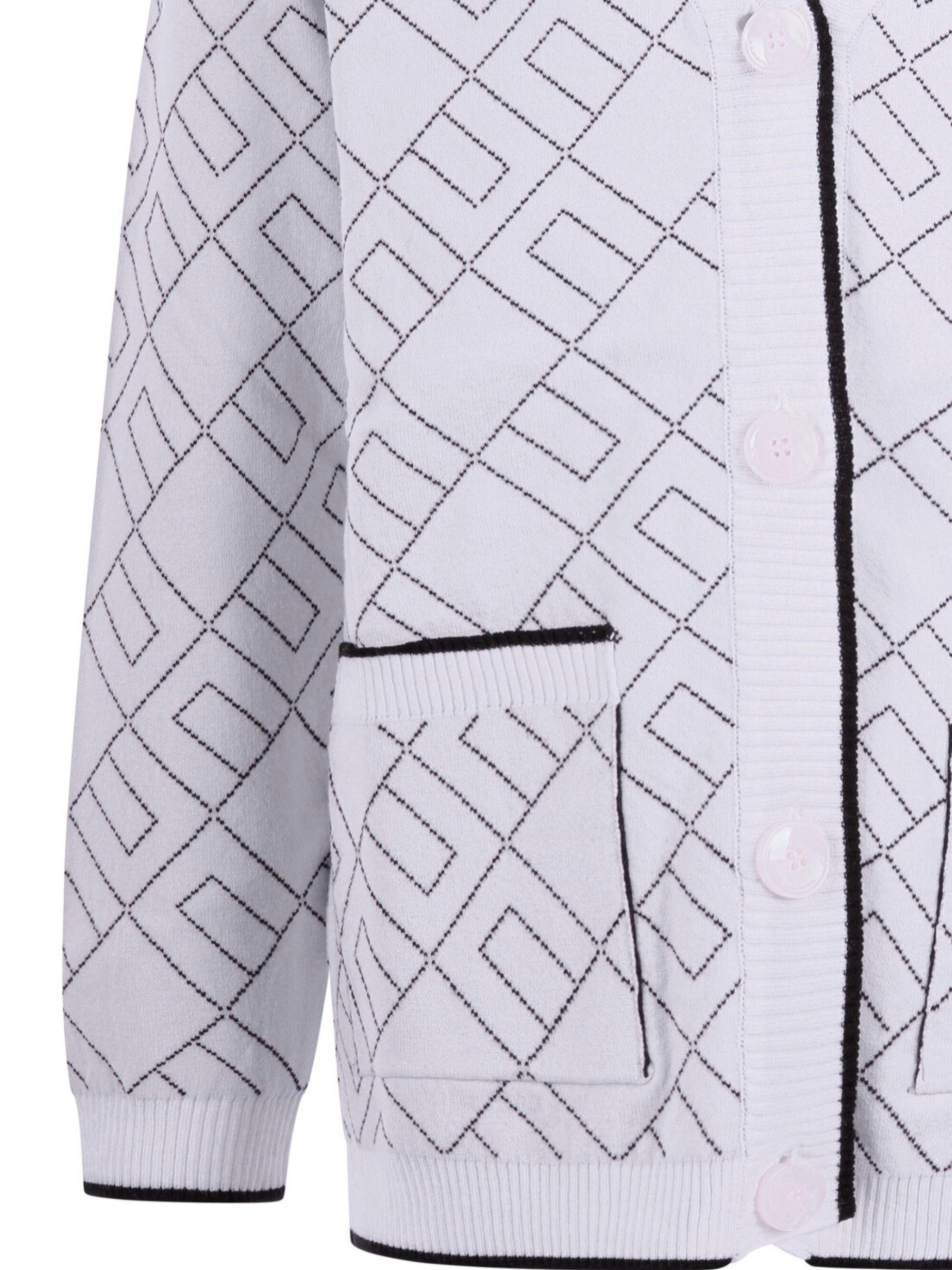 Cardigan per bambina Elisabetta Franchi La Mia Bambina bianco con motivo logo all-over EFMA182CFL229 D759 ElISABETTA FRANCHI 