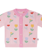 Cardigan per neonata Stella McCartney Kids rosa con ricamo fiori TY9130 Z2423 51Z STELLA McCARTNEY KIDS 