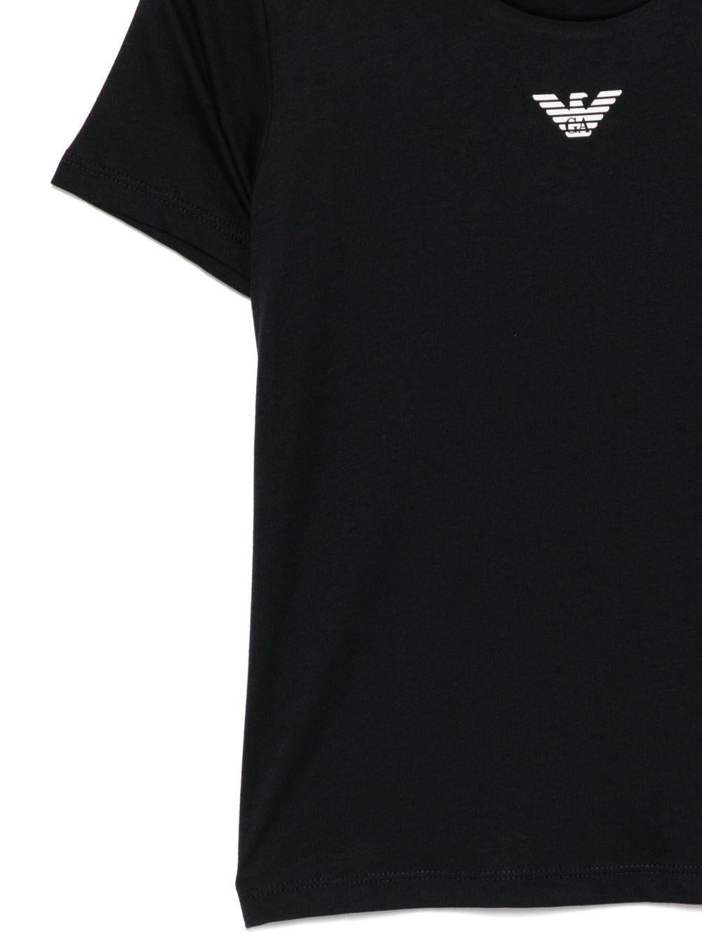 T-shirt per bambino Emporio Armani Kids blu con logo Aquila sul davanti EB000421 AF15013 MB250 EMPORIO ARMANI KIDS 