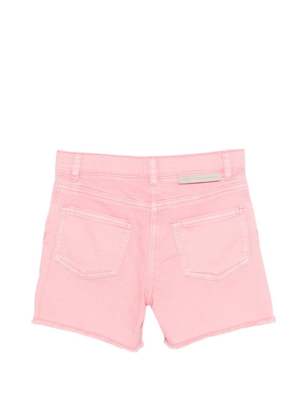 Shorts per bambina Stella McCartney Kids rosa con ricamo a fiori TY6C69 Z0156 509 STELLA McCARTNEY KIDS 