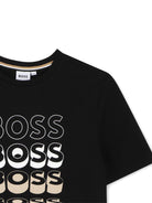T-shirt per bambino Boss Kids nero con stampa grafica J52982 09B BOSS KIDS 