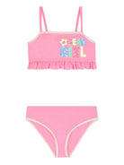 Bikini per bambina Billieblush rosa con stampa grafica U22157 499 BILLIEBLUSH 