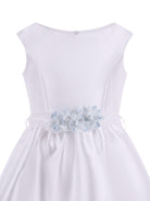 Abito per bambina Monnalisa bianco con applicazione a fiori 71G912 7304 0158 MONNALISA 