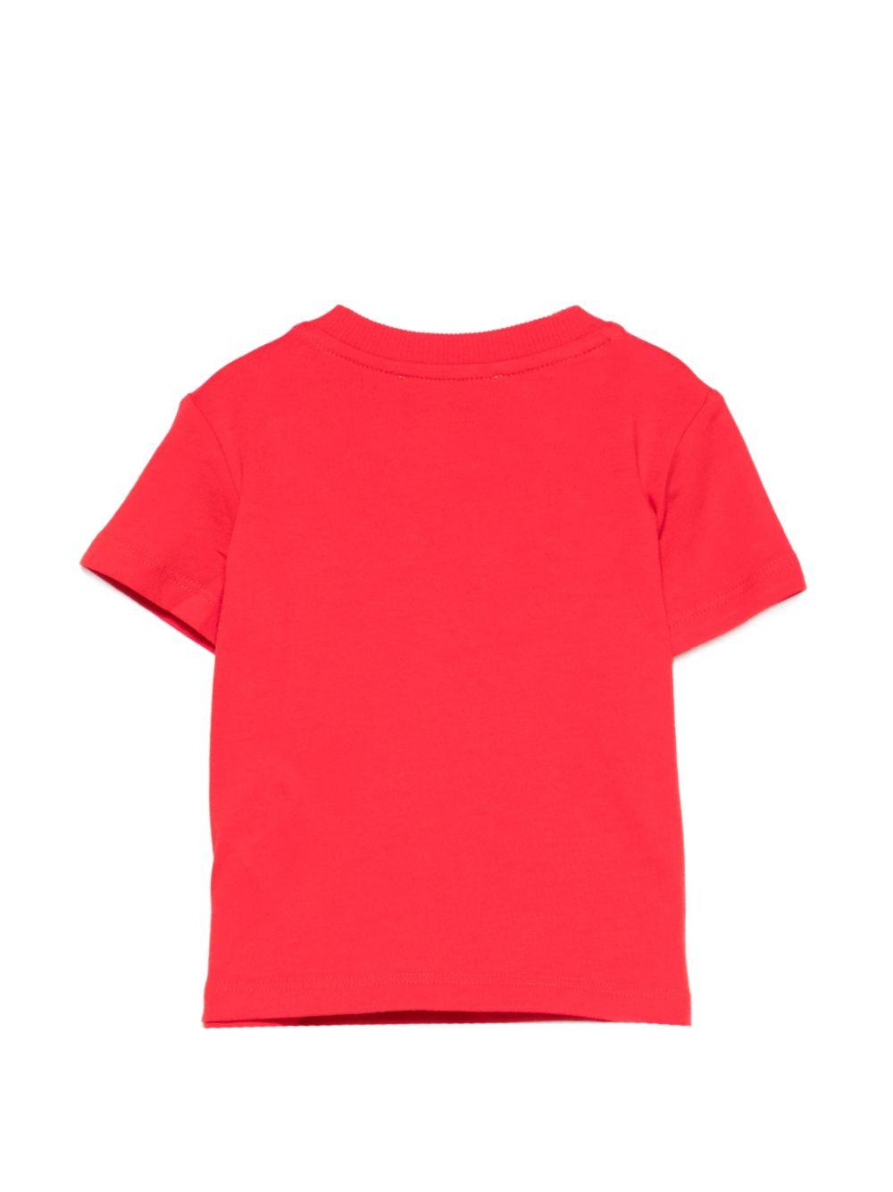T-shirt per neonati Moschino Kids rossa con stampa tre orsetti MUM04OLAA24 50109 MOSCHINO KIDS 