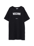 Abito per bambina Moschino Kids nero con logo sul davanti HFV0GLLAA43 60100 MOSCHINO KIDS 