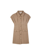 Abito per bambina Michael Kors Kids marrone con tasca applicata R30594 263 MICHAEL KORS KIDS 