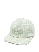 Cappello per bambino Fendi Kids verde con logo all-over JFP082 AWF6 F0QG2 FENDI KIDS 