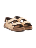 Sandali per bambini Golden Goose Kids beige con cinturino in rafia F00965F007669 15400 GOLDEN GOOSE KIDS 