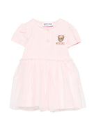 Abito per neonata Moschino Kids rosa con ricamo Teddy Bear MDV0DBLAA55 50209 MOSCHINO KIDS 