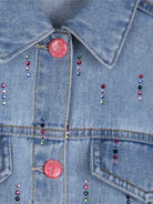 Giacca per bambina Billieblush azzurra con chiusura a bottoni U21902 Z18 BILLIEBLUSH 