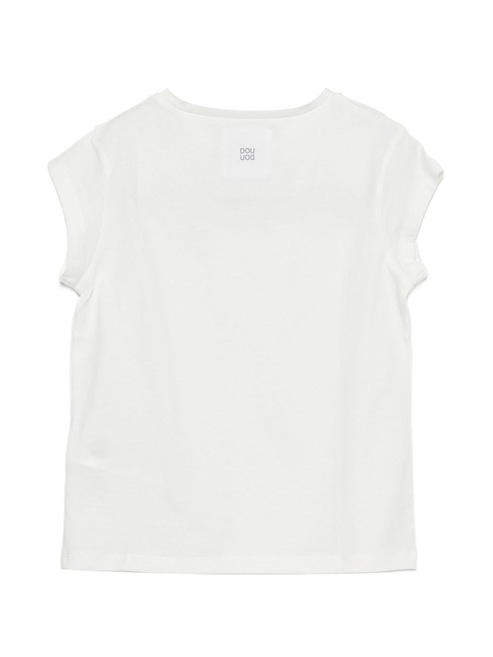 T-shirt per bambina Douuod Kids bianca con logo sul retro DY8A31 Z3708 101 DOUUOD 