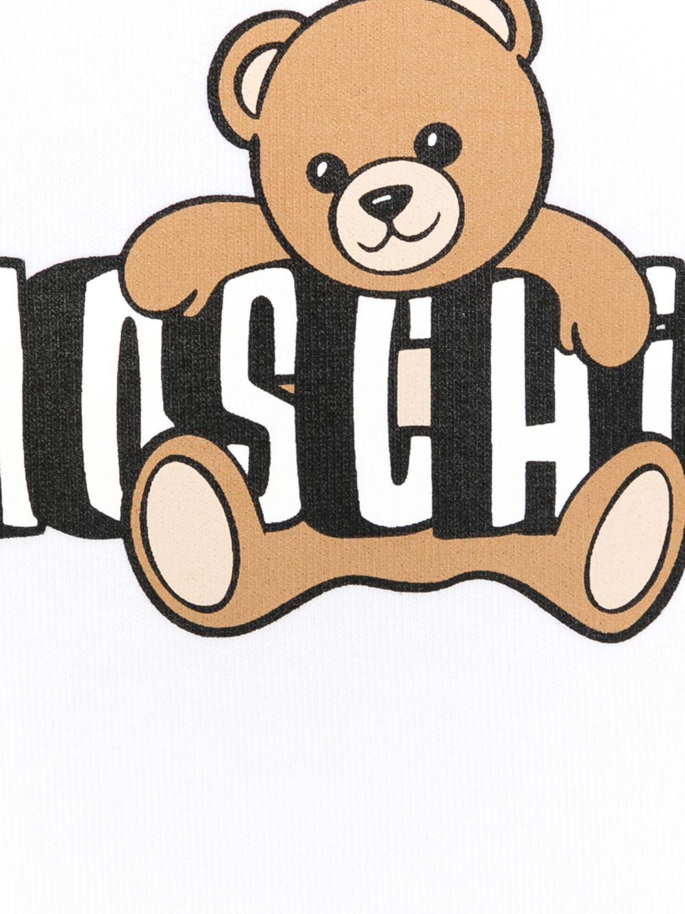 T-shirt per neonata Moschino Kids bianco con maniche a palloncino MDM03PLBA00 10101 MOSCHINO KIDS 