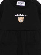 Abito per neonata Moschino Kids nero con logo sul davanti MDV0DGLCA19 60100 MOSCHINO KIDS 