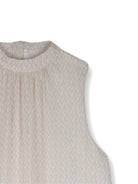 Abito per bambina Michael Kors Kids beige con monogramma e ruches R30592 190 MICHAEL KORS KIDS 