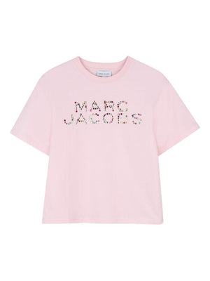 The Marc Jacobs Kids pink logo print T-shirt for girls