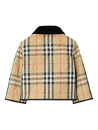 Giacca trapuntata per neonato Burberry Kids beige a quadri con tasche laterali 8111331 B9368 BURBERRY KIDS 